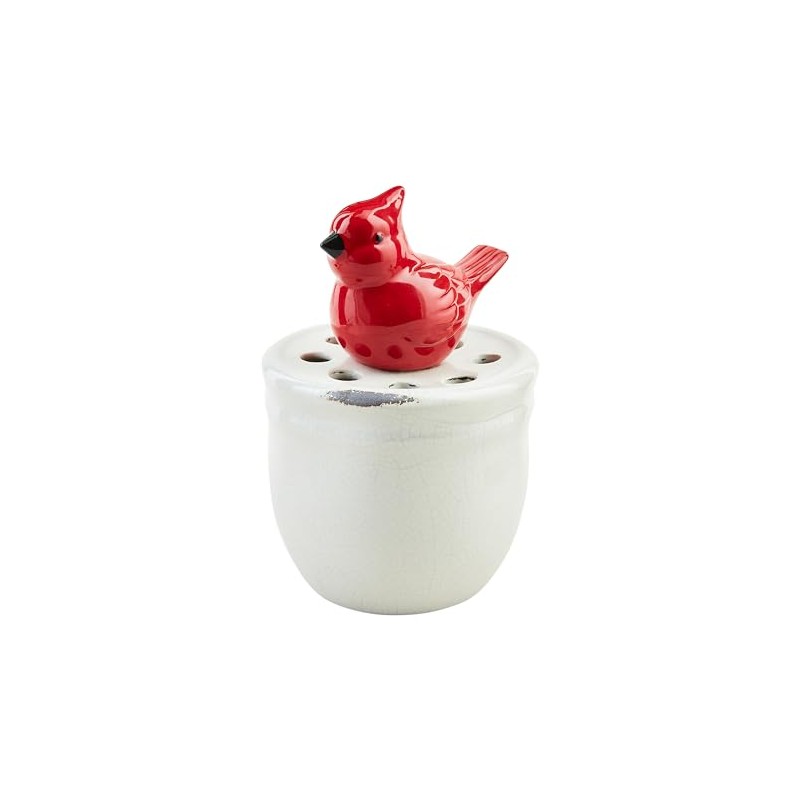 Mud Pie Cardinal Pot Vase, 8 1/4" x 5 1/4"