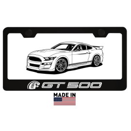 darktech Ford Mustang Shelby GT 500 License Plate Frame | Reflective White | Street Race