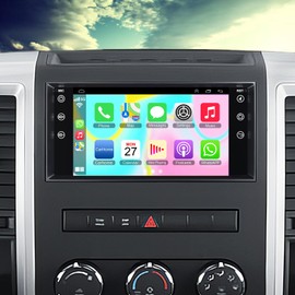 4GB+ 64GB Car Radio for Dodge RAM 1500 2500 3500 2009 2010 2011 2012, Build in Wireless/Wire Carplay & Android Auto Support Bluetooth, Back-up Camera,FM Radio,SWC,7 Inch IPS Touch Screen