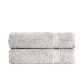 SALBAKOS Turkish Luxury Hotel & Spa, 35x70 Bath Sheet Set of 2, Turkish Cotton, Organic, Eco-Friendly, Stone