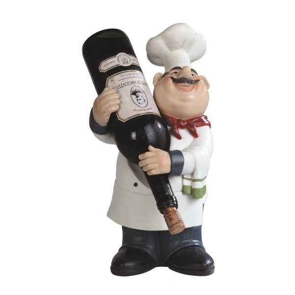 George S. Chen Imports SS-G-65009 Chef Wine Holder, 14.25"