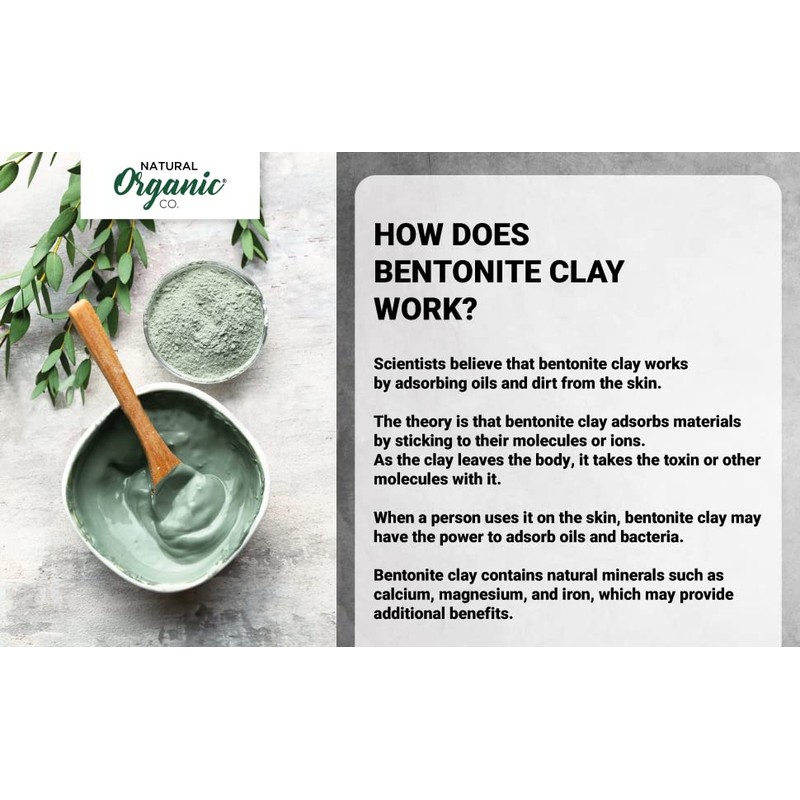 Natural Organic Co. Calcium Bentonite Green Clay | Facial Mask