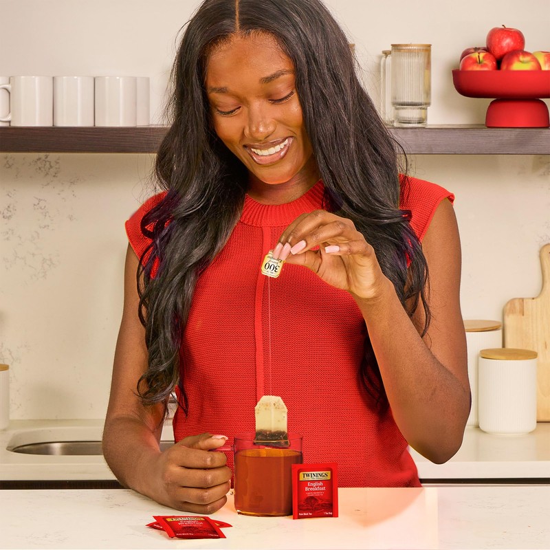 Twinings English Breakfast Black Tea Individually Wrapped Bags, 20 Count