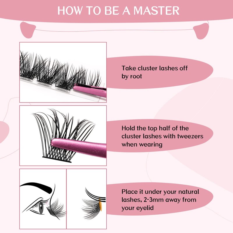 Individual Cluster Eyelashes, Individual False Eyelashes for Use at Home,