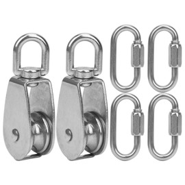 304 Stainless Steel 32mm Pulley with Lock Screw Climbing Carabiner Rigging Hardware