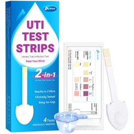HEAL-CHECK 4 Packs UTI Test Strips, Urinary Tract Infection Test Kit for Women Men, Accurate Result in 2 Minutes, Monitor Bladder Health at Home, Clinically Tested, Easy to Grip, Individually Wrapped