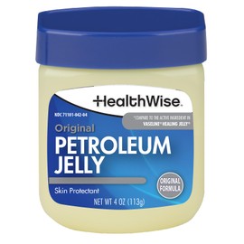 HealthWise Petroleum Jelly | Skin Protectant | Original Formula | Relieves Dry Skin | Protects Minor Cuts, Scraps, Burns | 4 oz. Jar |