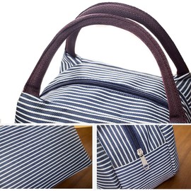 XYBH Isolierte Lunchbag Lunchbox Einkaufstasche Kühltasche für Männer Frauen Erwachsene Kinder Wasserdichte Oxford-Stoff-Picknick-Kühltasche (21 * 17 * 16 cm) (Blau Weiß)