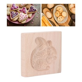 Cookie Mould, Reusable, Easy to Clean, Smooth Surface, Beech Wood, Durable Wooden Cookie Mould for Baking (Squirrel)