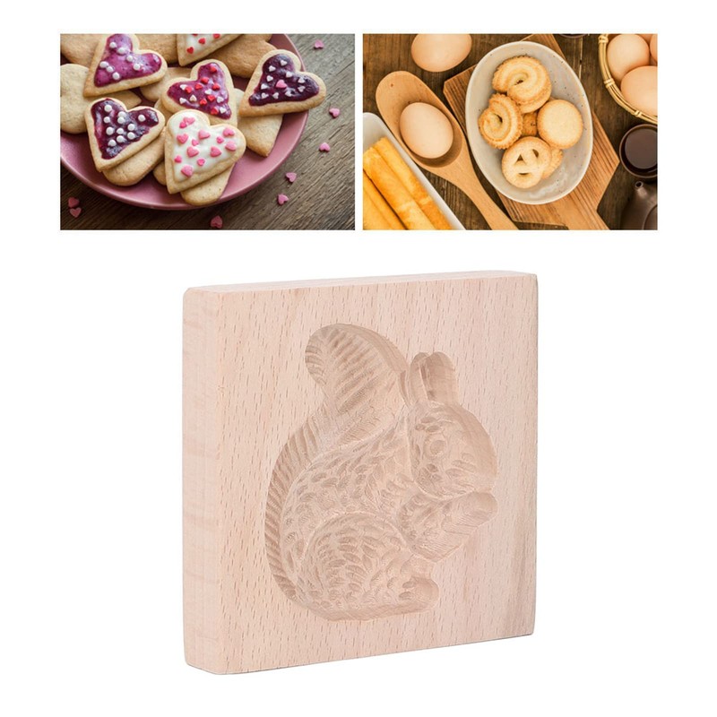 Cookie Mould, Reusable, Easy to Clean, Smooth Surface, Beech Wood,