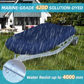 Seapisode 600D Marine Grade Fade and Tear Resistant Dinghy Cover, Heavy Duty Waterproof and Sunproof Inflatable Boat Cover, Navy (10.5'-11.5' Long)