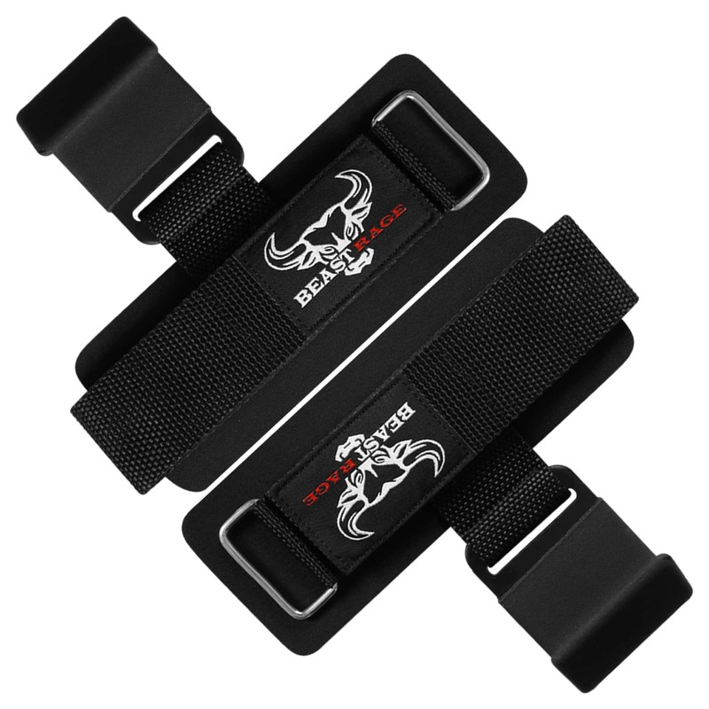 Weight Lifting Hooks Non-Slip Rubber Coated Grip Wrist Hooks Lifting