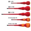 VESSEL BALL GRIP VDE Screwdriver (Insulated) Pozidrive/Flat 5-Piece Set