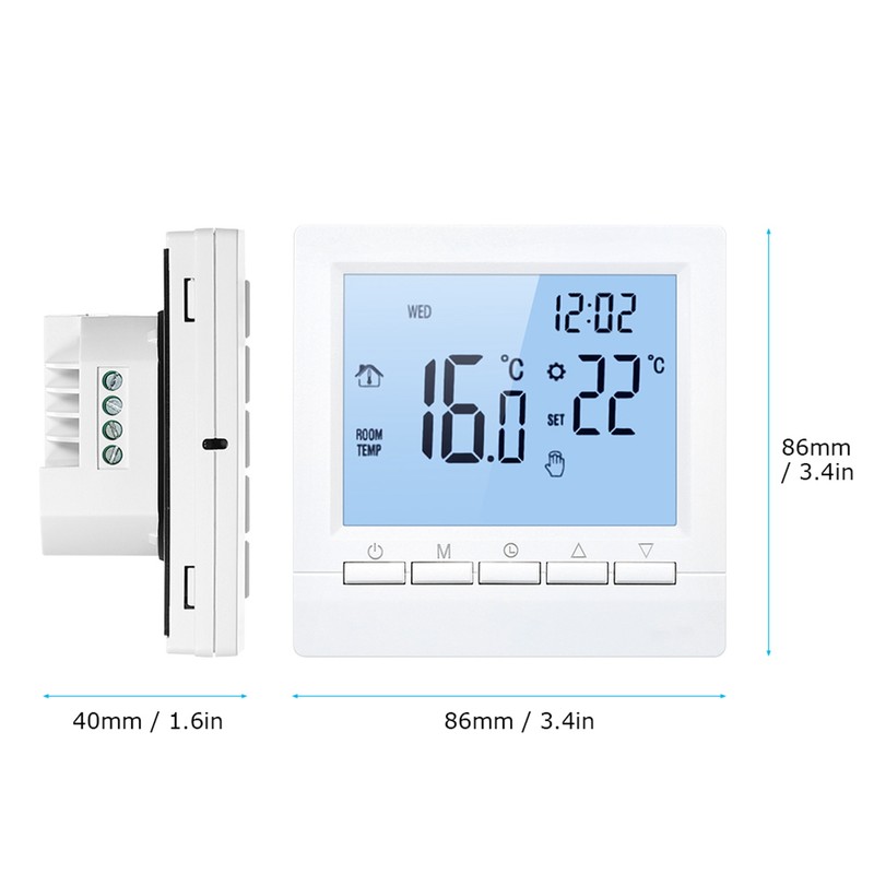 Smart Thermostat Digital Temperature Controller LCD Display Week Programmable Electric