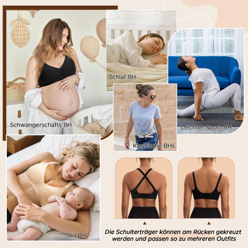 INNERSY Nursing Bra Without Underwire Seamless Pregnancy Bra Comfortable with