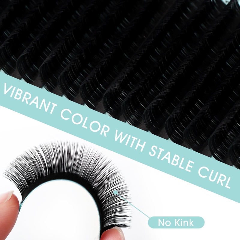 Natuhana Round Eyelash Extensions, 0.05 mm, C Curl, 8 mm,