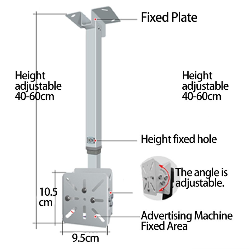 YSTEROKS 3D Holographic Fan Display Bracket Adjustable Ceiling Bracket for