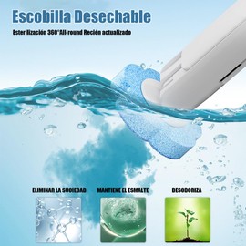 Juego de Cepillo de Inodoro Deshechable con 24 Cabezales y Portacepillos de Inodoro de Almacenaje, Escobilla de Inodoro desechable, Trae Propia Solución Limpiadora, Mantén Limpios los Aseos(Océano)