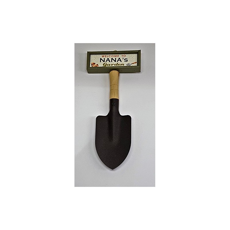 "Welcome to Granny's garden" hanging shovel sign