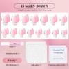 XZMeiLun Rose Pink Press On Nails Short Almond 30 Pcs,