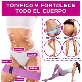 5 Elastic Bands for Hip and Long for More Exercises – Complete Exercise Pack of Fitness and Home Gym + Book – Elastic Bands – Resistance Band