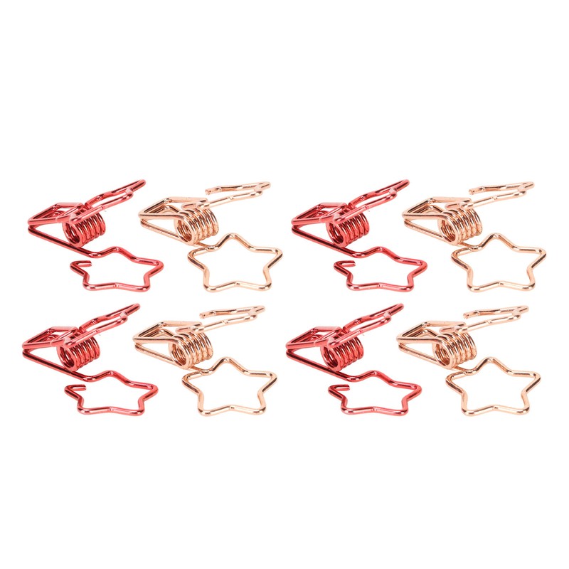 100 Pcs Binder Clips Hollow Cute Star Shape Sturdy Metal