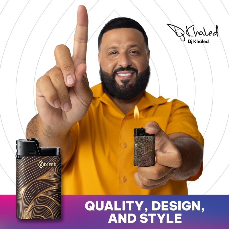 DJEEP Elegant Collection Pocket Lighters, Marbled Unique Designs, Long-Lasting, 4-Count