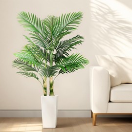 Jocoevol Fake Palm Tree, 6ft Artificial Palm Tree Tall Tropical Tree with Adjustable Leaves & Large Planter, Outdoor Indoor Faux Palm Trees for Outside Patio/Living Room/Office/Corner Decor