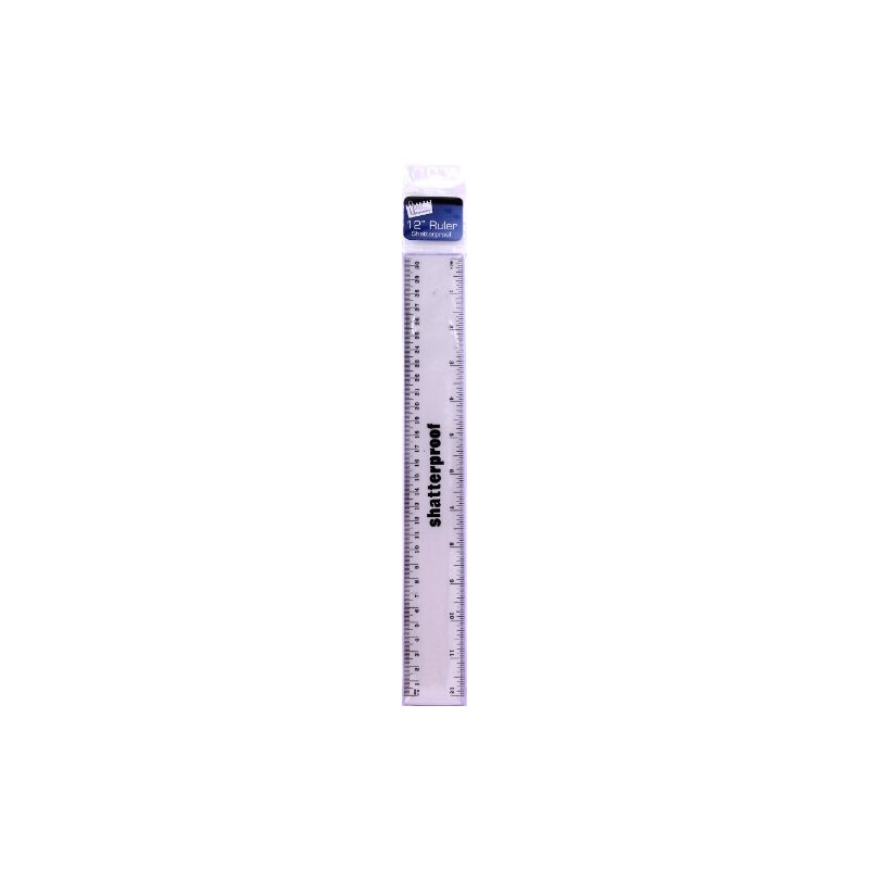 Just Stationery 6072/72 12 inch plastic Shatterproof Ruler