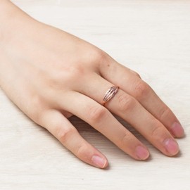 Philip Jones Rose Gold Plated Adjustable Feather Ring