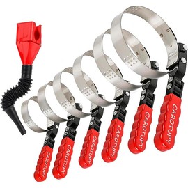 9pcs Oil Filter Wrench Set  9" and 12" Pliers with Snap Funnel for Automotive Change Adjustable Removal Tool From 1-3/4" to 6" - Size: 7 PACK