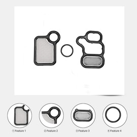 15845-RAA-A01 VTEC Solenoid Gasket kit, VTC Solenoid Spool Valve Cover with VVT Solenoid O Ring fit for 2002-2015 Honda Accord Element Civic CRV Si Acura RSX Type S TSX 91319-PAA-A01 (917-176)