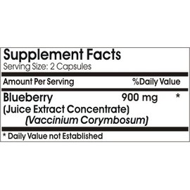 Blueberry Juice Extract Concentrate 900mg // 100 Capsules // Pure // by PureControl Supplements