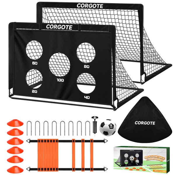Kids Soccer Goal for Backyard Set, 2 Pack of 4x3