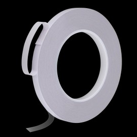 PLAXIARY 10mmx25M Clear Thin Double Sided Tape Strong Adhesive Two Sided Mounting Tape for LED Strips, Tablets Screen, Woodworking, Clothes, Arts Crafts, Heat Resistant, Residue Free