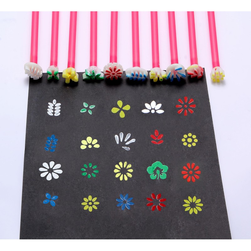 DAFENCHI 40 Shapes Flower Dotting Tools for Mandala Painting, Floral