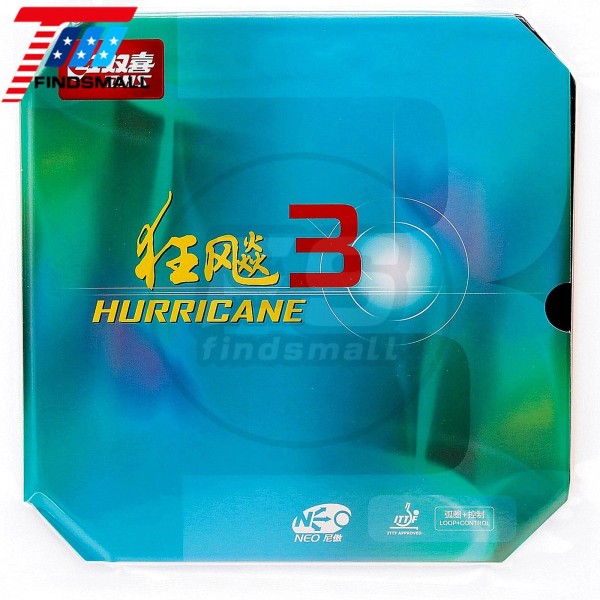 DHS NEO Hurricane 3 Table Tennis PingPong Rubber 40 Degree/Sponge