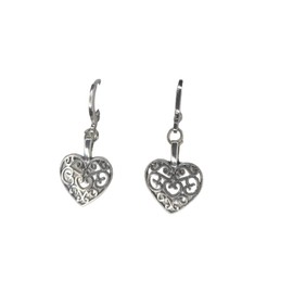 Heart shapped silver earrings