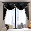 ELKCA Luxury Black Velvet Curtain Valances for Living Room with