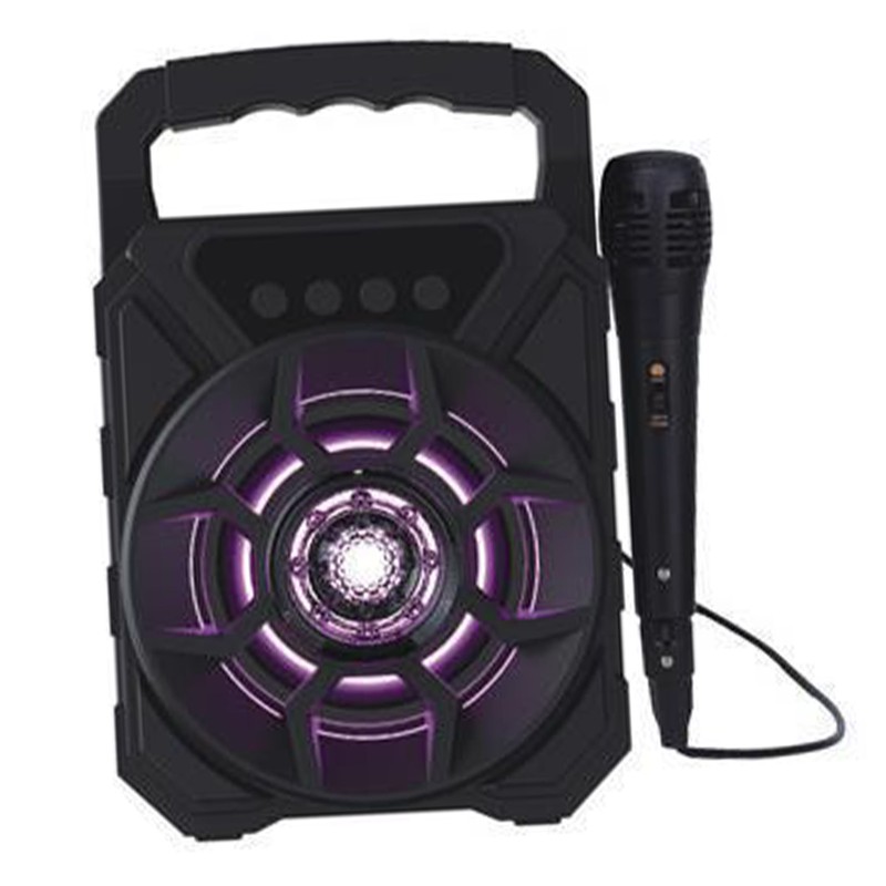 Portable Karaoke Machine Multifunction Cool Lighting Plug in Card Deep