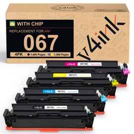 v4ink 067 Toner Cartridge Compatible Replacement for Canon 067 Toner Cartridge Set for use with Canon Color imageCLASS MF650 LBP630 Series LBP632Cdw MF654Cdw MF653Cdw MF656Cdw MF652Cw Printer 4Pack