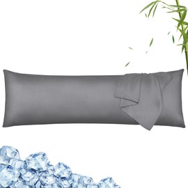 LINENOVA 100% Bamboo Pillowcase Body Size - Breathable Cooling for Hot Sleepers and Night Sweats- Silky Soft Pillowcases with Envelope Closure - (Charcoal 48x150cm)