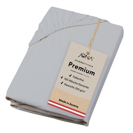 Jona Sleep Fitted Sheet (90 - 100 x 200 cm. / 35.43 - 39.37 x 78.74 inches) Grey, Contour Sheet made of Cotton – Oeko-Tex – Durable Mattress Sheet (Graphite, 90 - 100 x 200 cm. / 35.43 - 39.37 x 78.74 inches)