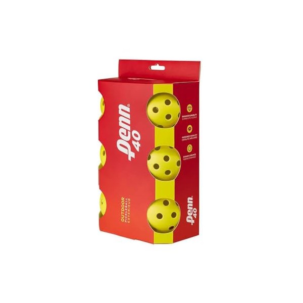Penn 40 Outdoor Pickleball Balls - Softer Feel for Recreational