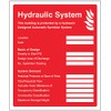 Caledonia Signs 11452H Hydraulic sprinkler system ID plate sign