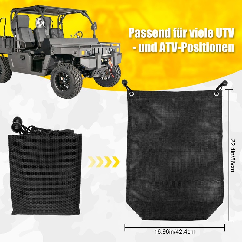 ZOSANY UTV ATV Garbage Bag Universal Vinyl Mesh Garbage Bag
