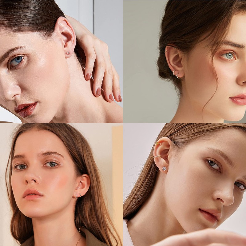 Silver Hoops Earrings for Women 925 Sterling Silver Hoop Earrings