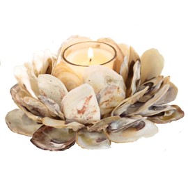 Mud Pie 498B002 Oyster Shell Votive Holder 3 1/4" x 7"