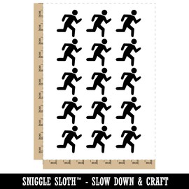 Running Icon Marathon Runner Temporary Tattoo Water Resistant Fake Body Art Set Collection - 15 2" Tattoos (1 Sheet)