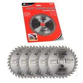 ATE Pro. USA - 5 Pack 4-3/8-Inch 30 Carbide Tipped Teeth Compact Circular Saw Blade with 3/4-Inch Arbor, 5/8 Arbor Adapter, General Purpose for Long-Lasting Cuts in Wood, Plastic & Composite Materials